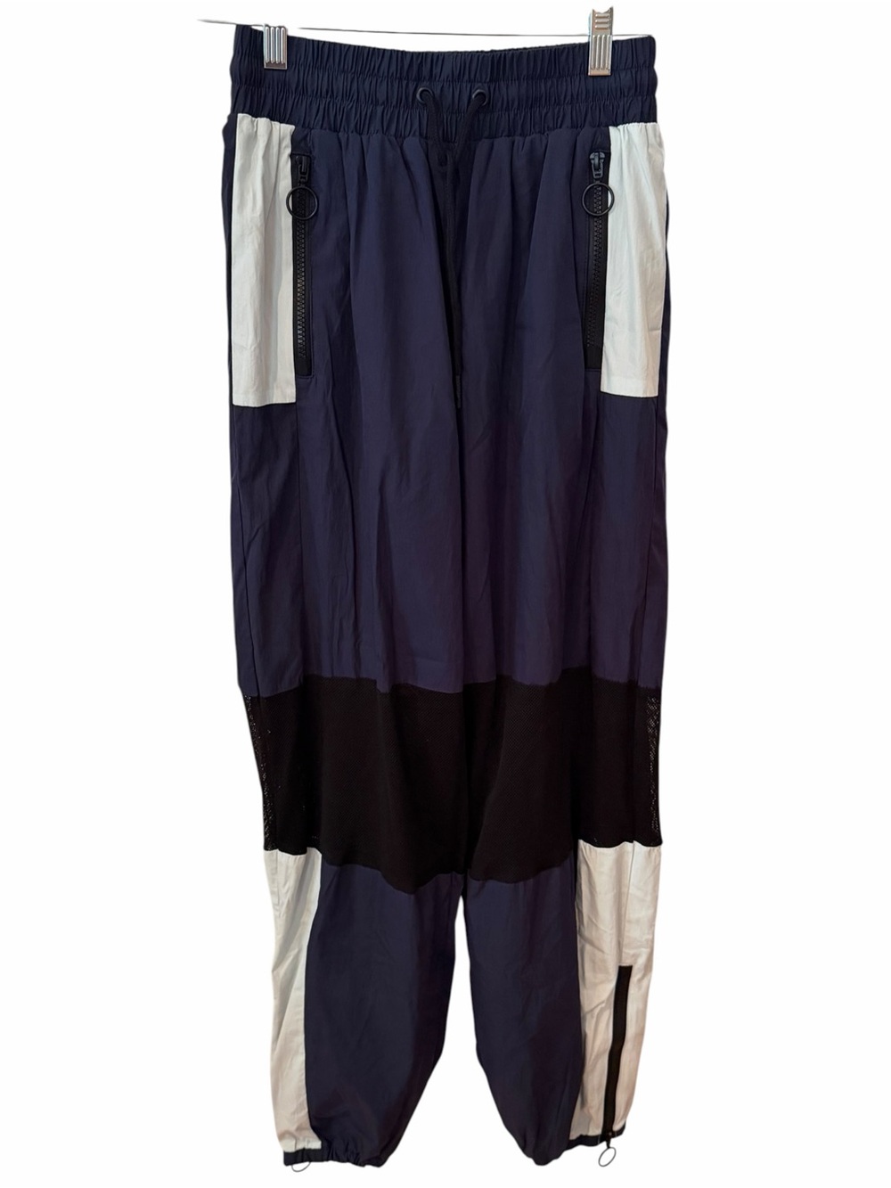Secndnture XS Navy Colorblock Mesh Jogger Track Pants Zip Pockets
